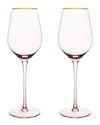 Twine Rose Crystal White Wine Glasses Set Of 2
