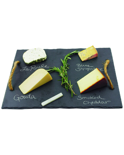 Twine Slate Cheese Board In Black