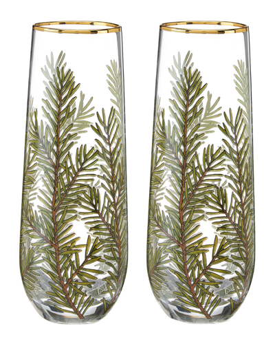 Twine Woodland Stemless Champagne Flute Set