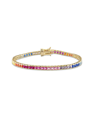 Diamond Select Cuts Gold Over Silver Cz Tennis Bracelet