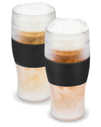 Host Beer Freeze Cooling Cups In Black (set Of 2)