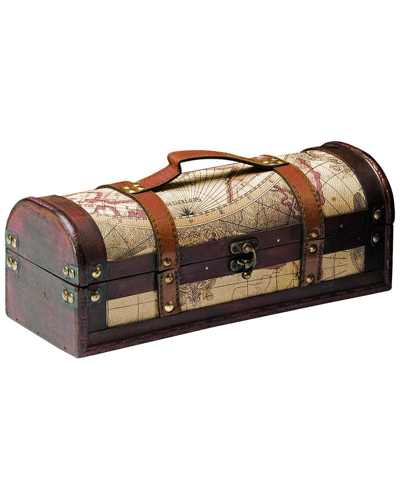 Twine 1 Bottle Old World Wooden Wine Box In Multicolor