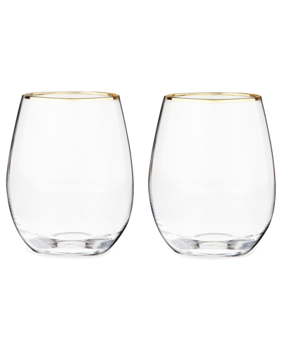 Twine Gilded Stemless Wine Glass Set In Gold