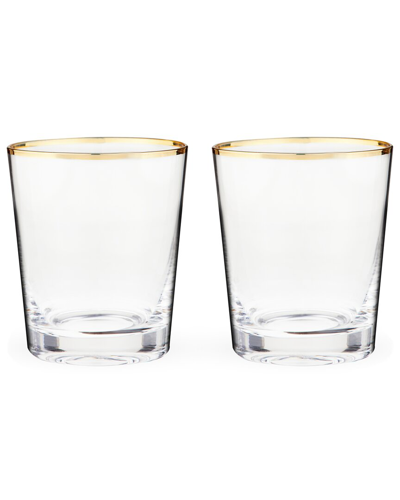 Twine Gilded Glass Tumbler Set In Gold