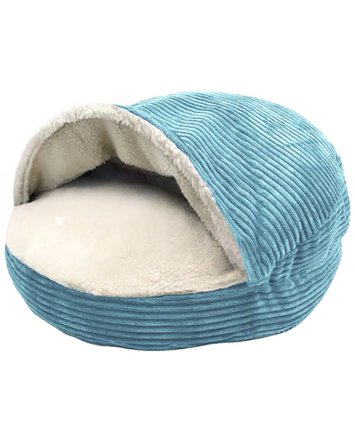 Precious Tails Plush Corduroy Round Cave In Turquoise
