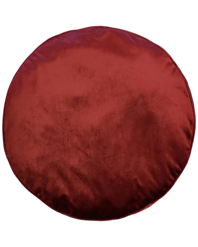 Edie Home Panne Velvet Round Decorative Pillow In Multi