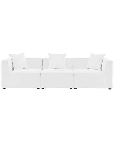 Modway Saybrook Outdoor Patio Upholstered 3-piece Section In White
