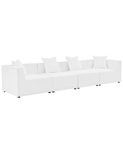 Modway Saybrook Outdoor Patio Upholstered 4-piece Sectional Sofa In White