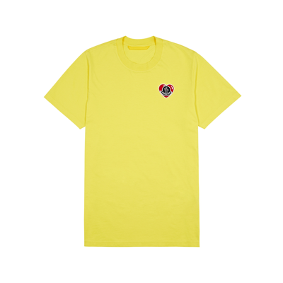 Moncler Logo贴花棉t恤 In Yellow