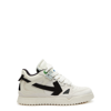 OFF-WHITE SPONGE PANELLED LEATHER MID-TOP SNEAKERS