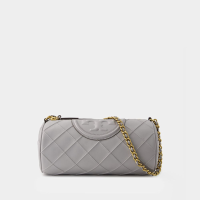 Tory Burch Fleming Soft Barrel Bag -  - Leather - Grey