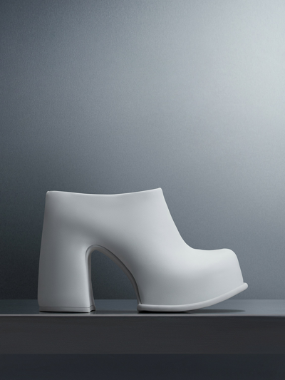 Charles & Keith Pixie Platform Mules In White