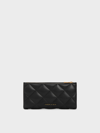 Black Danika Quilted Long Wallet | CHARLES & KEITH