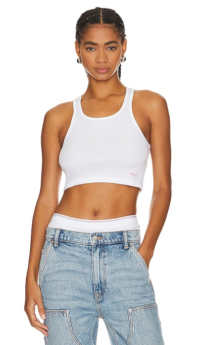 Alexander Wang Womens Cropped Classic Racer Tank In White