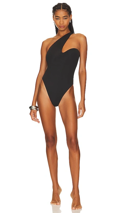 Yevrah Swim Antibes One Shoulder One Piece In Black