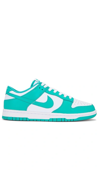 Nike Dunk Low Retro Sneakers In Green Leather