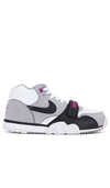 Nike Air Trainer 1 Leather High-top Trainers In Medium Grey  Black  & White Hyper