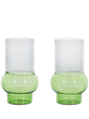 Tom Dixon Bump Tall Glasses (set Of Two) In Green