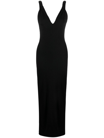 Givenchy Black V-neck Open-back Gown