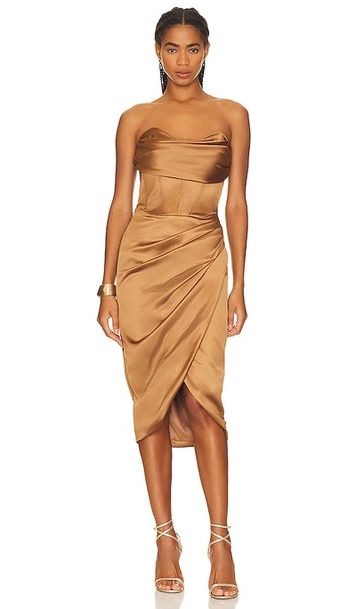 Bardot Jamila Corset Dress In Brown