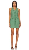 Cinq À Sept Leisha V-neck Sleeveless Tweed Mini Dress In Green