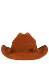 RUSLAN BAGINSKIY MONOGRAM EMBELLISHED COWBOY HAT