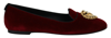 DOLCE & GABBANA DOLCE & GABBANA BORDEAUX VELVET SLIP-ON LOAFERS FLATS WOMEN'S SHOES