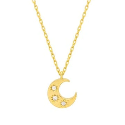 Estella Bartlett Three Stone Moon Necklace In Gold