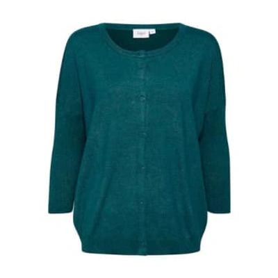 Saint Tropez Mila Rib Sl Cardigan In Reflecting Pond Melange In Blue