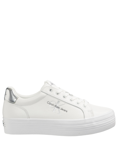 Calvin Klein Jeans Est.1978 Leather Trainers In White