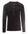 Tom Ford Henley-neck Long-sleeved Jersey T-shirt Clothing In Black