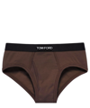 Tom Ford Logo-waistband Boxers In Beige