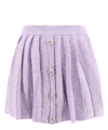 Self-portrait Sequin-embellished Ribbed-knit Mini Skirt In Violet