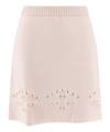 Chloé Pointelle-knit Wool Mini Skirt In Beige