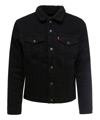 Levi's Black Denim Sherpa Trucker Jacket In Black