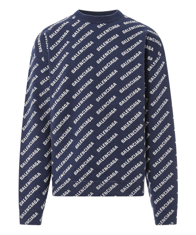 Balenciaga Sweatshirt In Blue