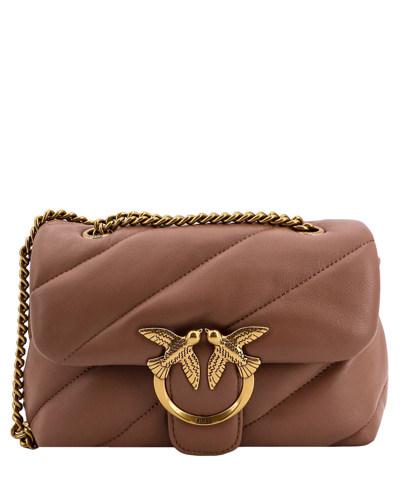Pinko Love Birds Shoulder Bag In Neutral