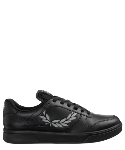 Fred Perry B300 Leather Sneakers In Black