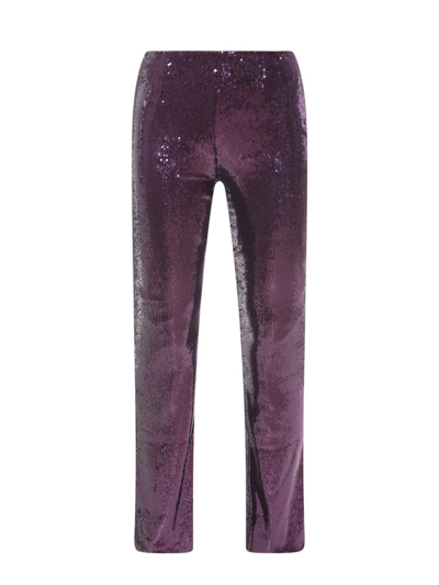 Philosophy Di Lorenzo Serafini High Waist Sequinned Trousers In Purple