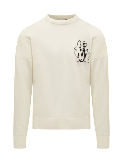 Jw Anderson Bunny-intarsia Wool Jumper In Off White