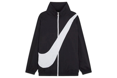 Pre-owned Nike Sportswear Women's Swoosh Woven Jacket Black/white