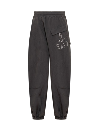 Jw Anderson Logo Embroidered Jogging Pants In Black