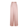 Fabiana Filippi Pleated Wide-leg Satin Trousers In Pink &amp; Purple