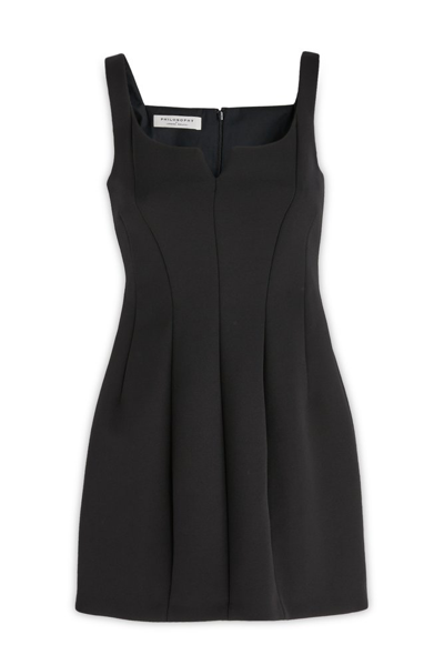 Philosophy Di Lorenzo Serafini Pleat-detailing Sleeveless Dress In Black