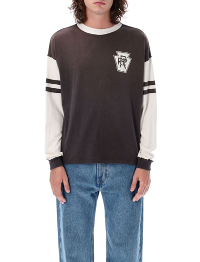 Rhude Triple R Contrast Long-sleeved T-shirt In Blackwhite