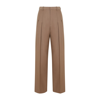 Victoria Beckham Front Pleat Trousers In Nude &amp; Neutrals