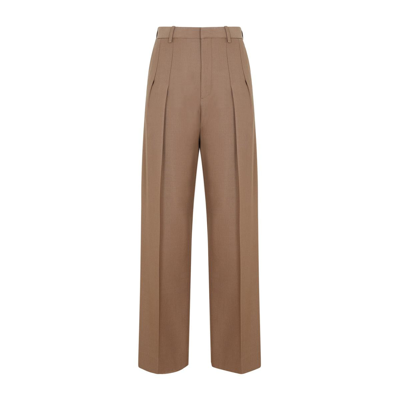Victoria Beckham Front Pleat Trousers In Nude &amp; Neutrals