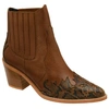 RAVEL GALMOY TAN LEATHER BOOT WITH SNAKE DETAIL