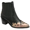 RAVEL GALMOY BLACK LEATHER BOOT WITH METALLIC FOIL