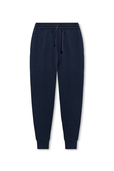 Etro Logo Embroidered Drawstring Tapered Track Trousers In Navy